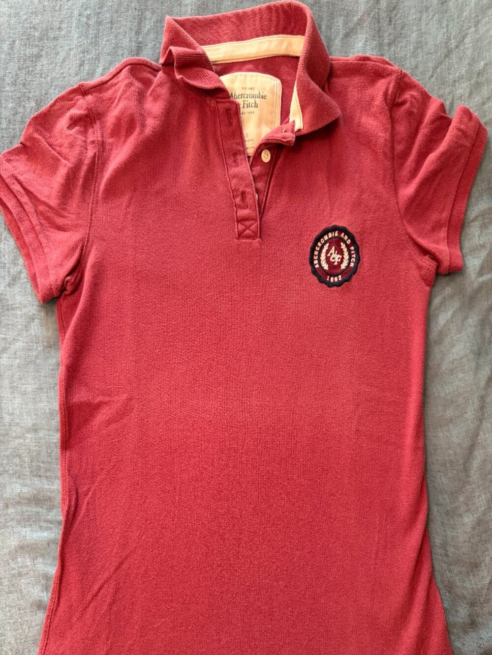 Y2K Abercrombie & Fitch Women Short Sleeves Polo Shirt Small Pink